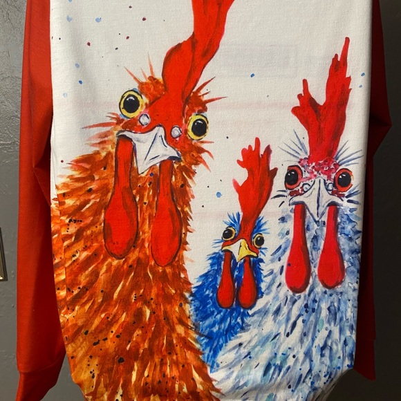 NO LABEL Funny Chicken Baseball Style T-Shirt - Picture 4 of 16